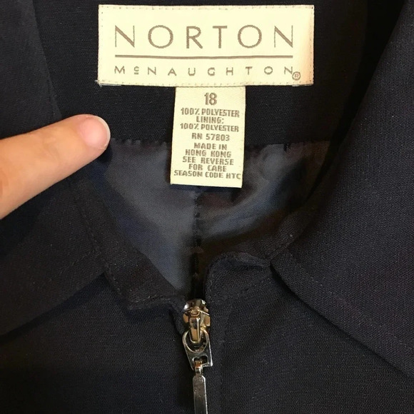 Norton McNaughton Navy Blue Zip Blazer Size 18 - Picture 2 of 4